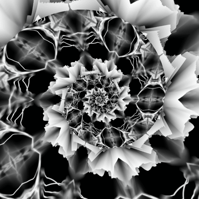Activo digital animado de la coleccion NFT 'Polymita Picta' de Axel Doyel Studio. Esta pieza de criptoarte en monocromo utiliza geometria fractal y relieve digital para denunciar la amenaza de extincion del caracol terrestre cubano. Funciona como un token de artivismo ambiental que perpetua la memoria biologica de la especie y la proteccion de su habitat a traves de la blockchain.