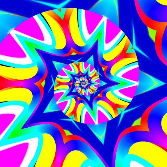 Activo digital animado (GIF) de la coleccion NFT 'Polymita picta' de Axel Doyel Studio. Esta pieza de arte ambiental organiza una estrella central en azul cobalto envuelta por lobulos multicolores en magenta, amarillo y blanco sobre una espiral logaritmica. Utiliza la extrema vulnerabilidad del caracol terrestre cubano como metafora sobre la fragilidad de la biodiversidad global frente a especies amenazadas de mayor escala como elefantes o ballenas. Funciona como un token inmutable en la Web3 diseñado para concienciar sobre la proteccion de ecosistemas, frenar la deforestacion y denunciar el trafico ilegal de conchas.