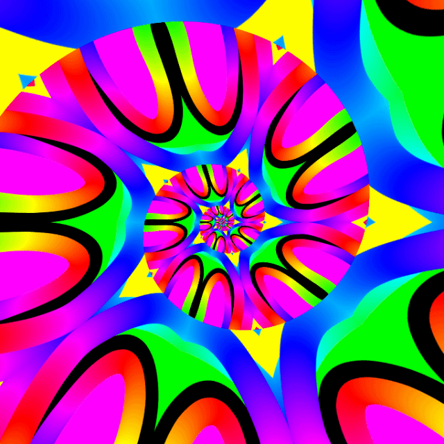 Activo digital animado (GIF) de la coleccion NFT 'Polymita picta' de Axel Doyel Studio. Esta pieza de arte ambiental utiliza lobulos geometricos neon en espiral logaritmica para abstraer los patrones unicos del caracol terrestre cubano. La obra toma a esta especie como metafora de la fragilidad de la biodiversidad global frente a animales de mayor escala como elefantes o ballenas. Funciona como un token inmutable en la Web3 enfocado en denunciar la deforestacion, el trafico ilegal y la falta de proteccion institucional.