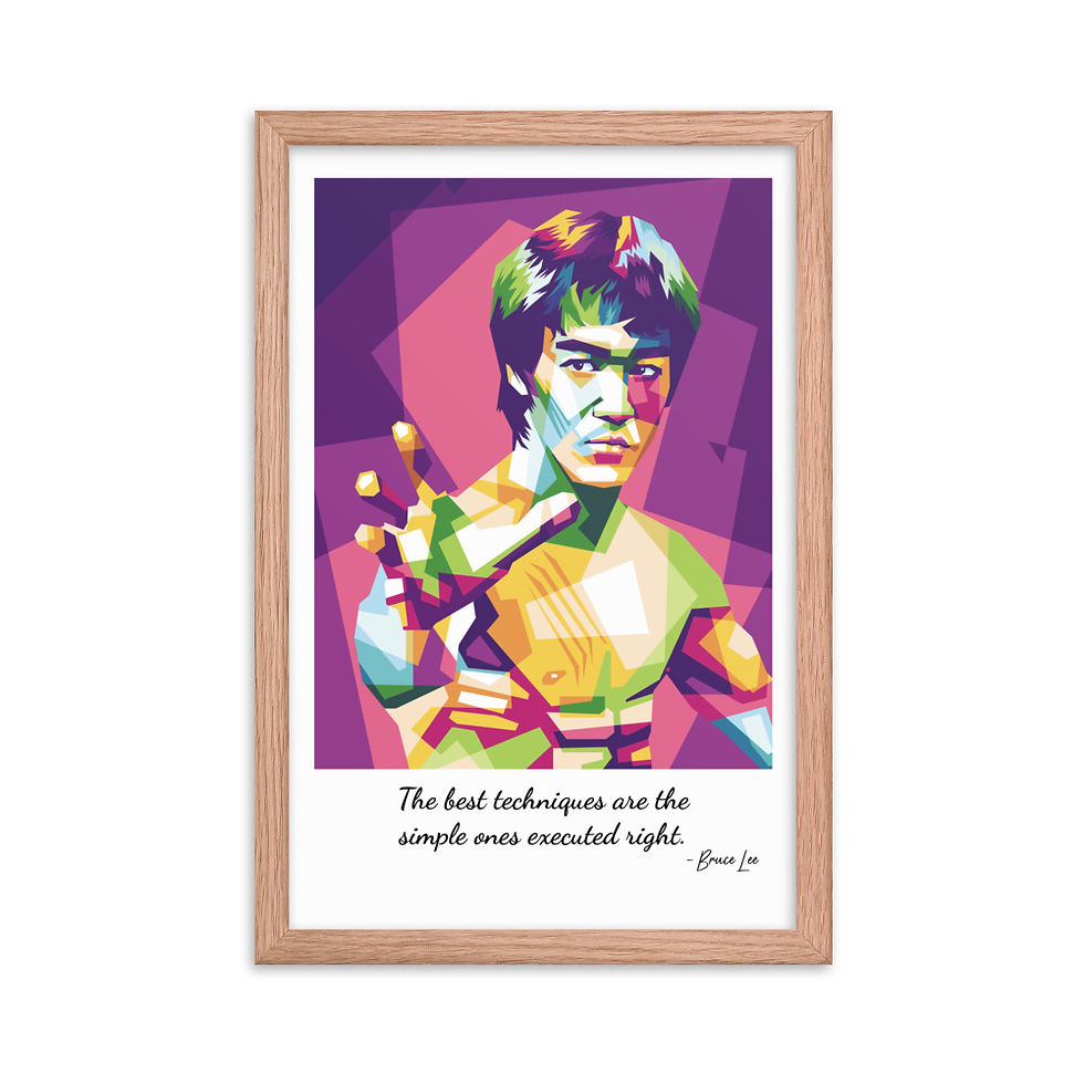 Thumbnail: Bruce Lee Quote The Best Techniques WPAP Framed Wall Art