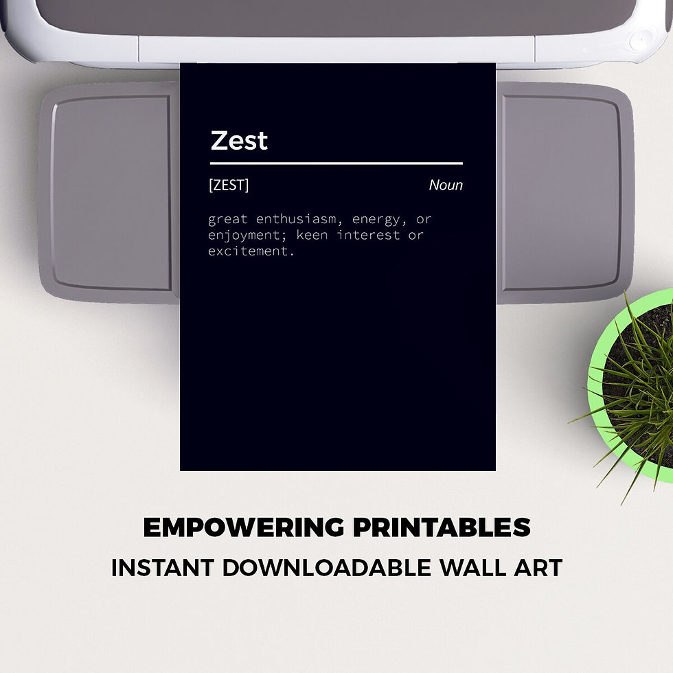 Thumbnail: Zest Dictionary Definition Meaning Power Word Art Print