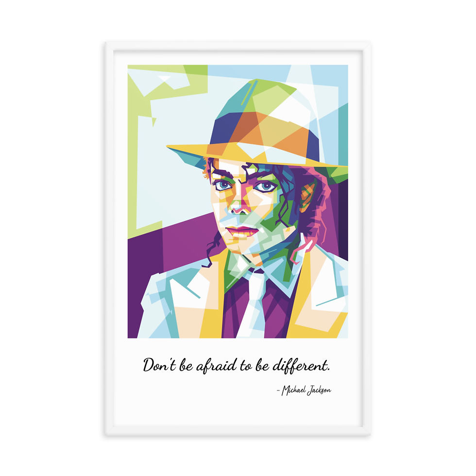 Thumbnail: Michael Jackson Quote Don't Be Afraid To Be Different WPAP Wall Art