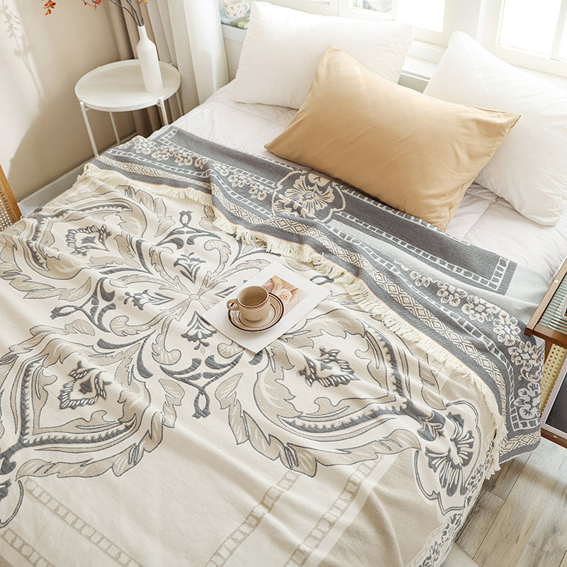 Thumbnail: New Cotton Tassel Blanket for All Seasons (Double/Sofa)
