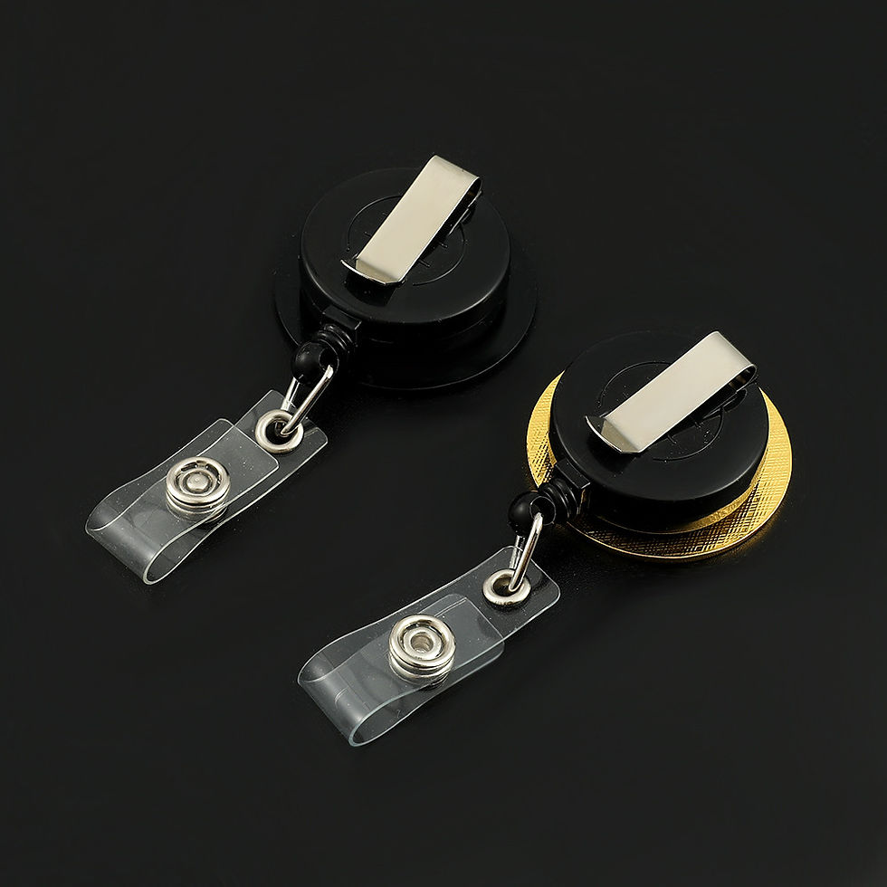 Thumbnail: Retractable ABS Bag Charm with Rainbow Metal Brooch