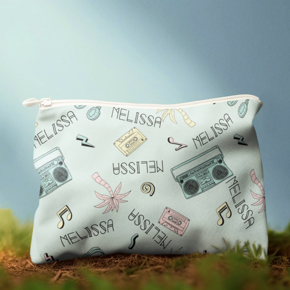 Retro Tropical Bliss Name Pouch
