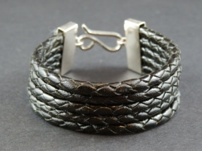5 Plaited Cord Bracelet with Sterling Silver Clasp