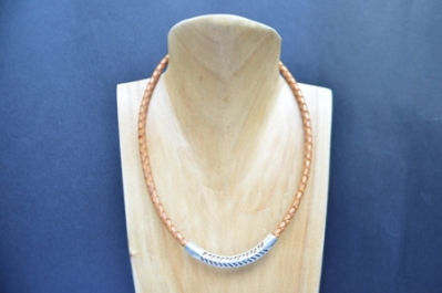 Thumbnail: Large Cut Sterling Silver Necklace