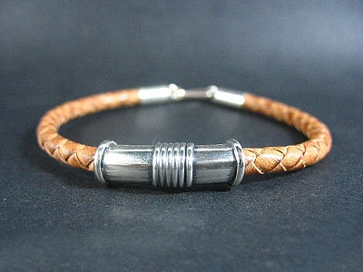 Thumbnail: Ornamated Silver Tube Bracelet