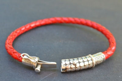 Thumbnail: Dotted sterling silver clasp & lock bracelet