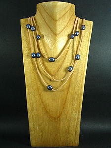 Thumbnail: 21 Black Fresh Water Pearl Necklace