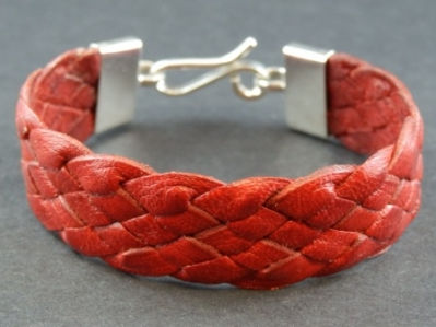 Thumbnail: 4 Strand Flat Plaited Natural Leather