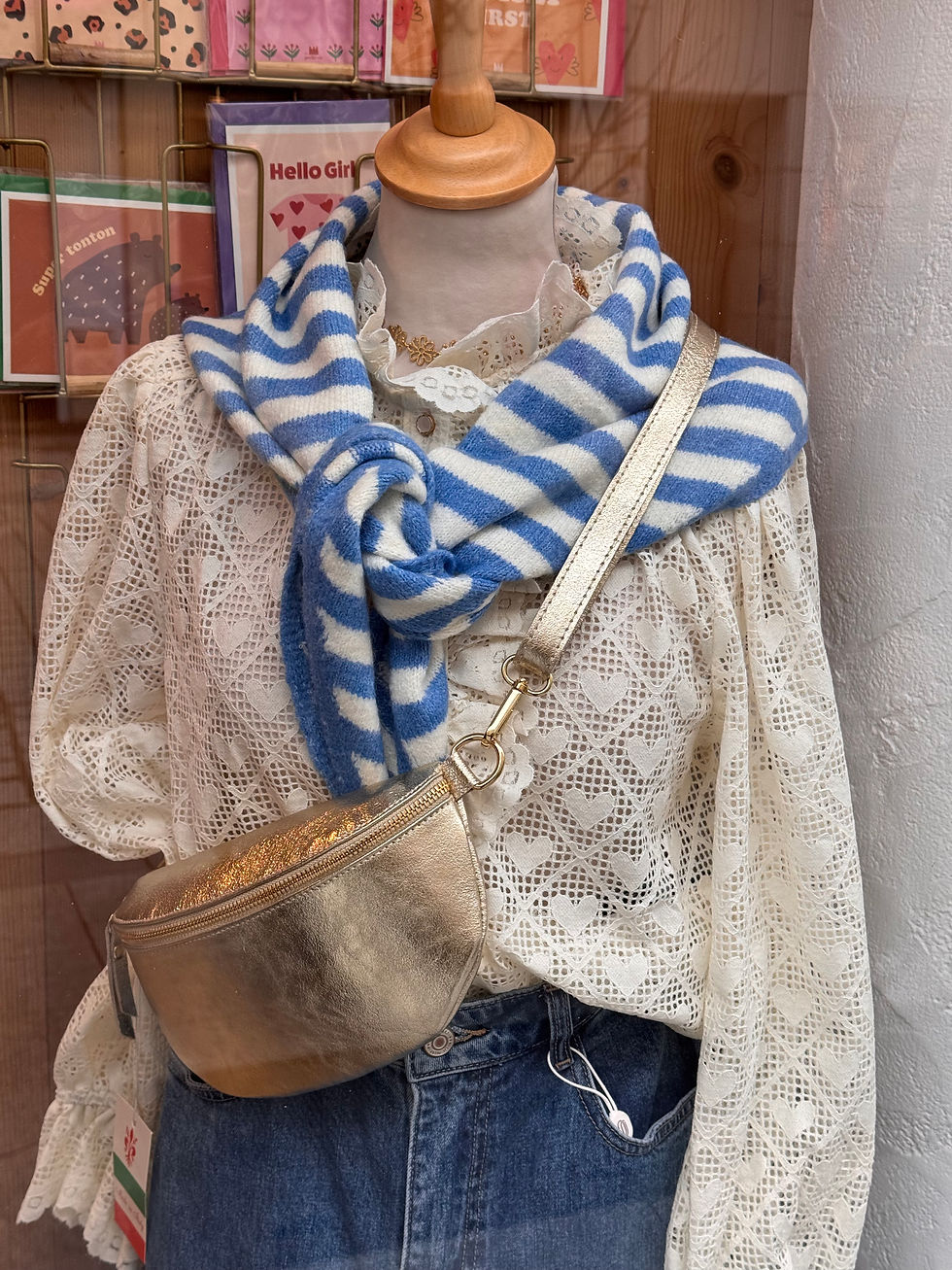 Miniature : Foulard Eliot rayé bleu 