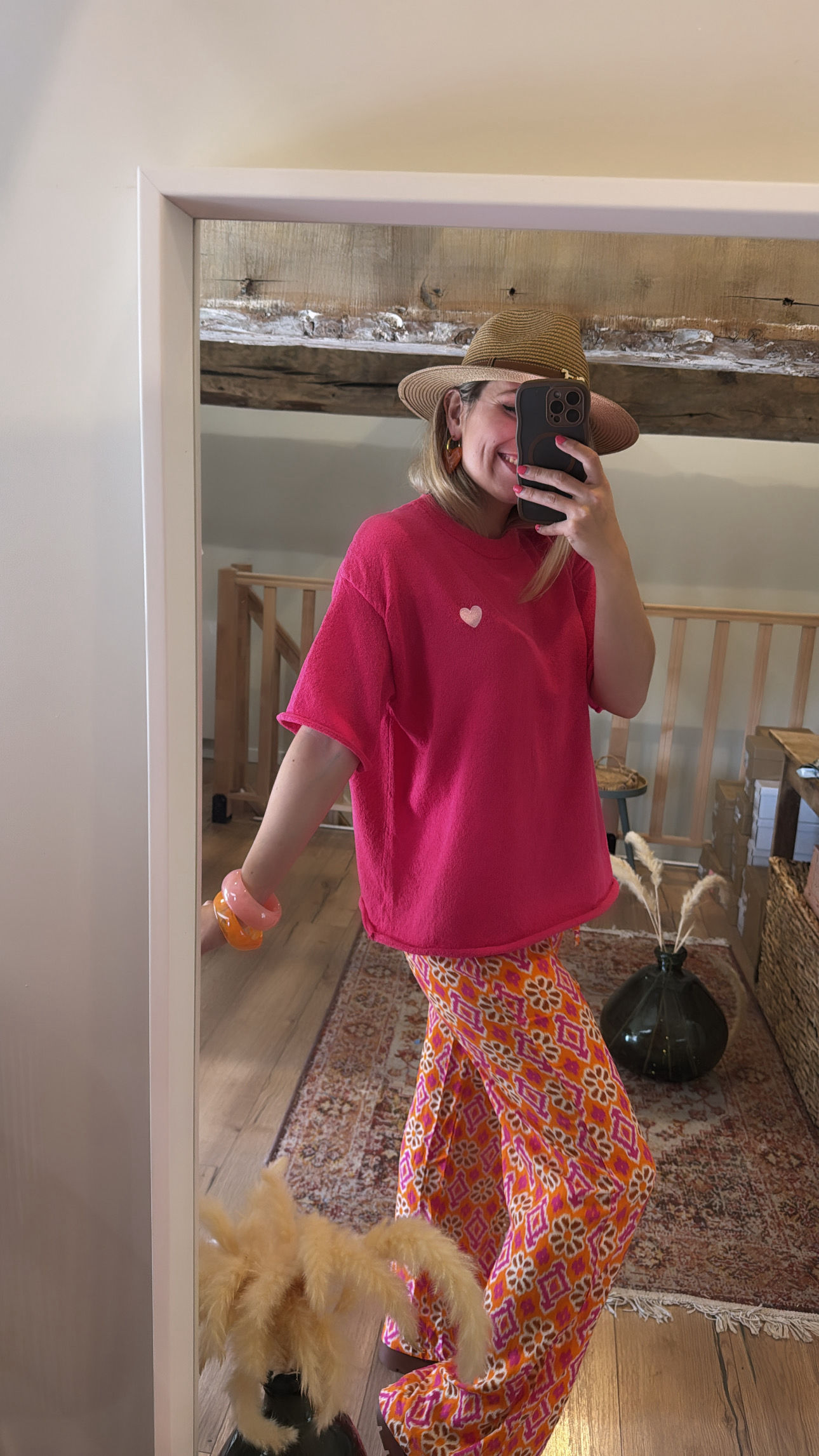 Teeshirt oversize éponge fuchsia 