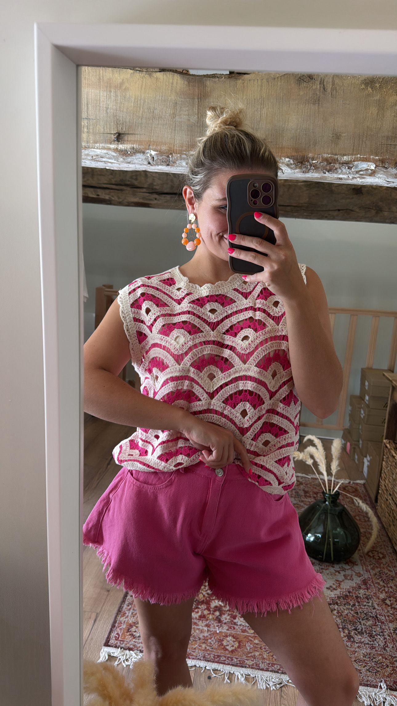 Top macramé Irina rose 