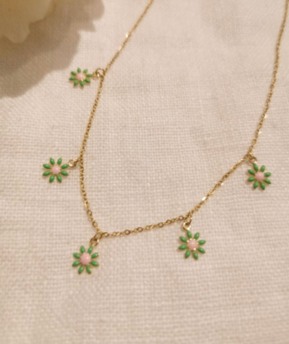 Collier Marguerite vert