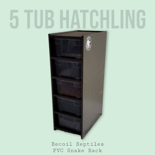 5 Tub Hatchling Rack, 6 Quart Tubs Recoil Reptiles