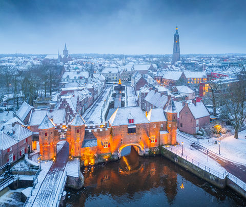 Amersfoort covered in snow