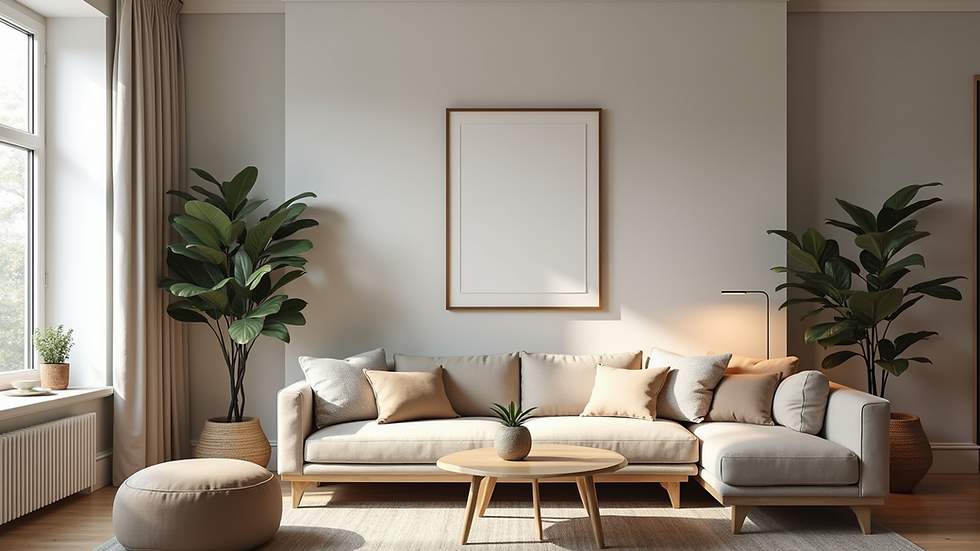 Close-up view of a beautifully staged living room