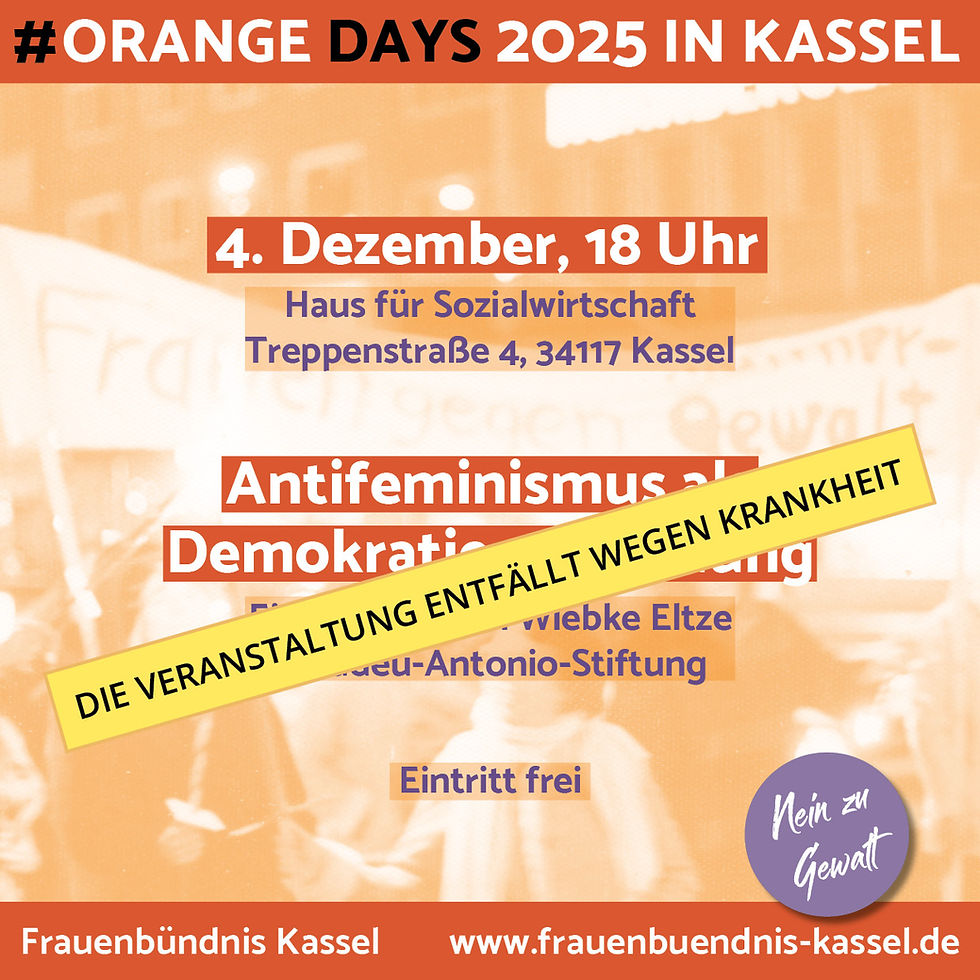 WEGEN KRANKHEIT ABGESAGT - Antifeminismus als Demokratiegefährdung