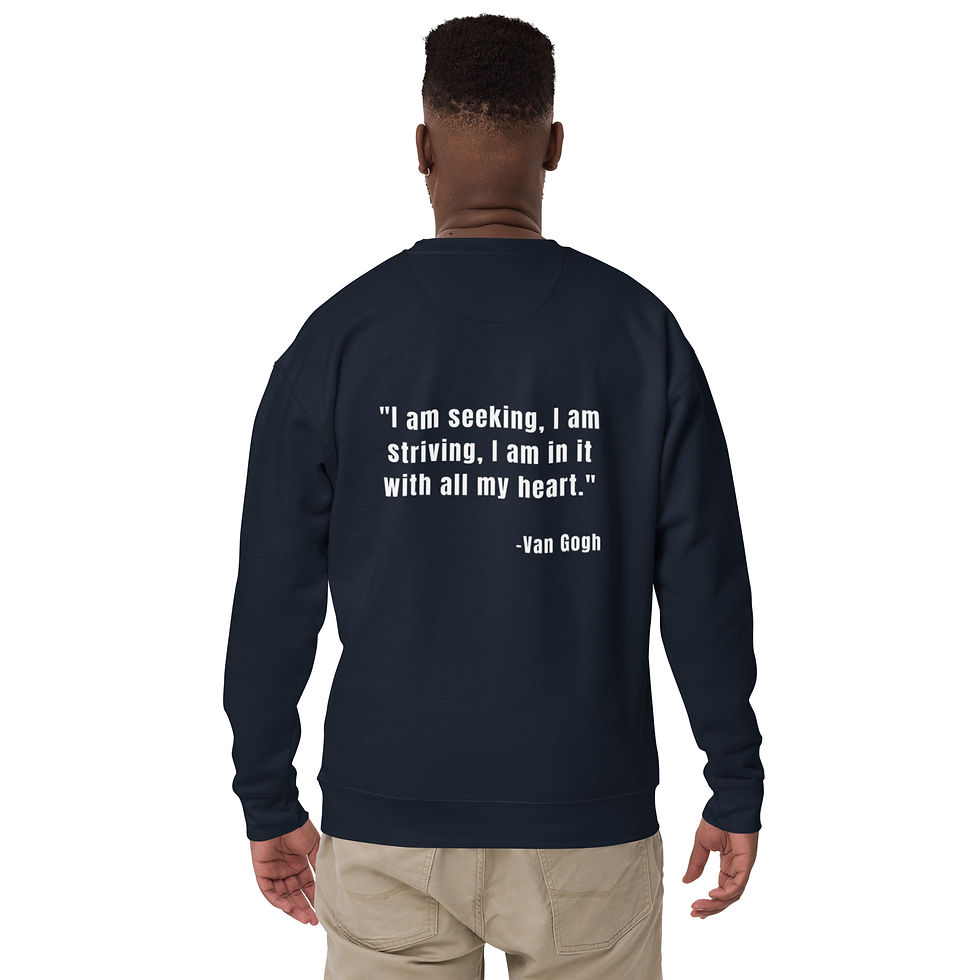 Thumbnail: Seeking and Striving Crewneck Back Print