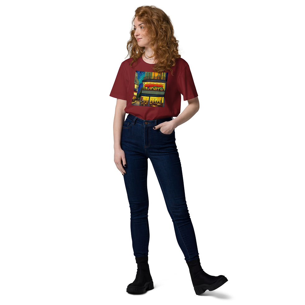 Thumbnail: AI Cafe Terrace Nights T-shirt Front Print