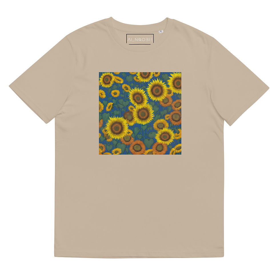 Thumbnail: Radiant AI Sunflowers T-shirt Front Print