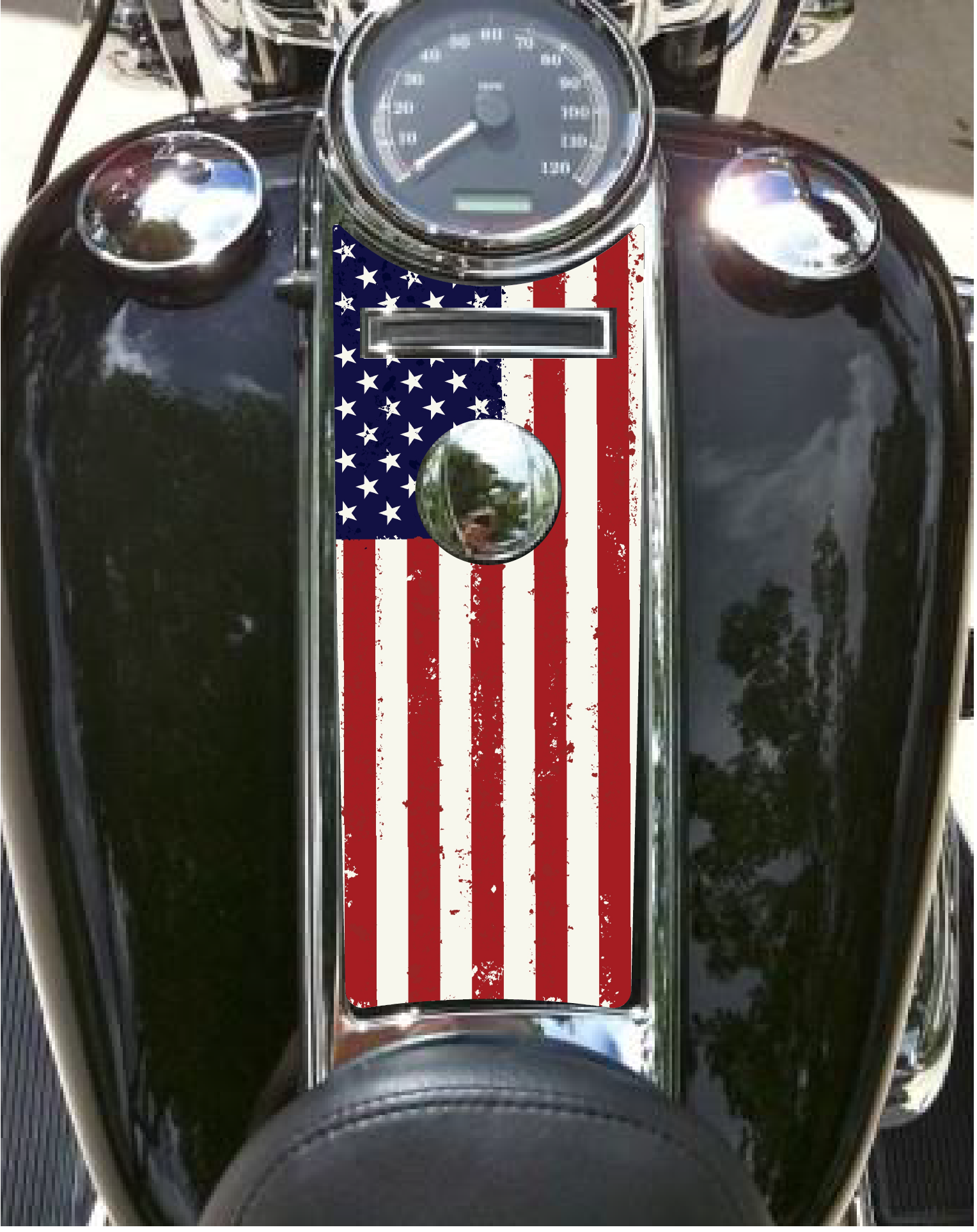 American Flag Road King Console Dash Panel insert. Fits 08 to 23+