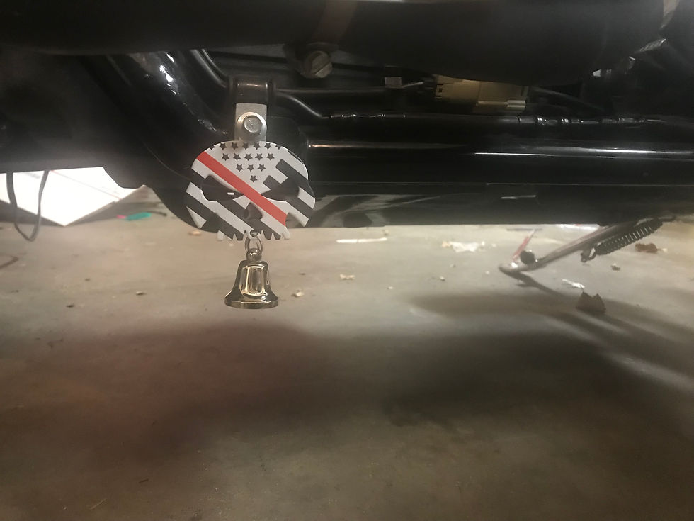 Thumbnail: Fire Fighter Red Line American Flag Skull Bell Hanger