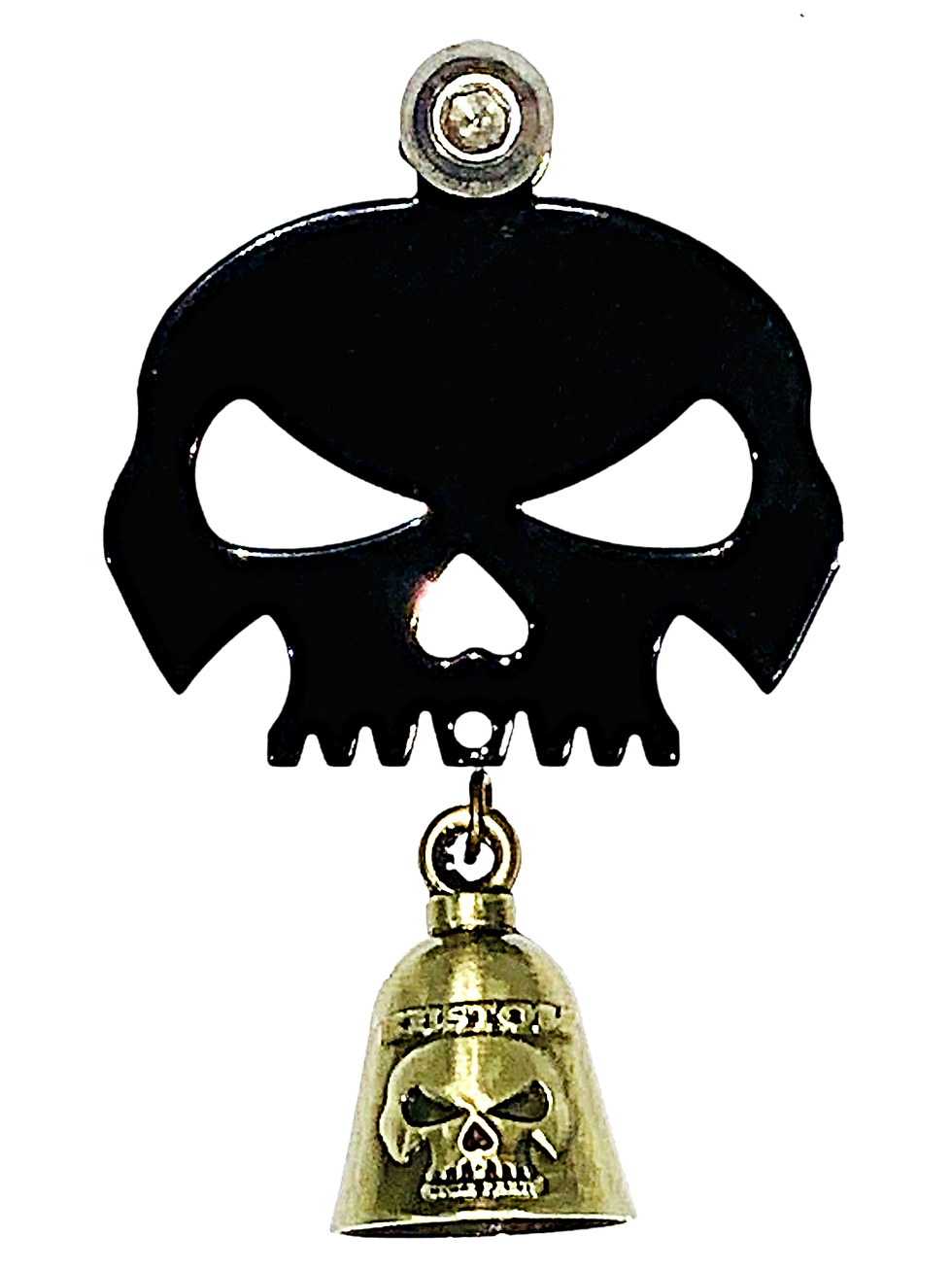 Thumbnail: Gloss Black Skull Bell Holder