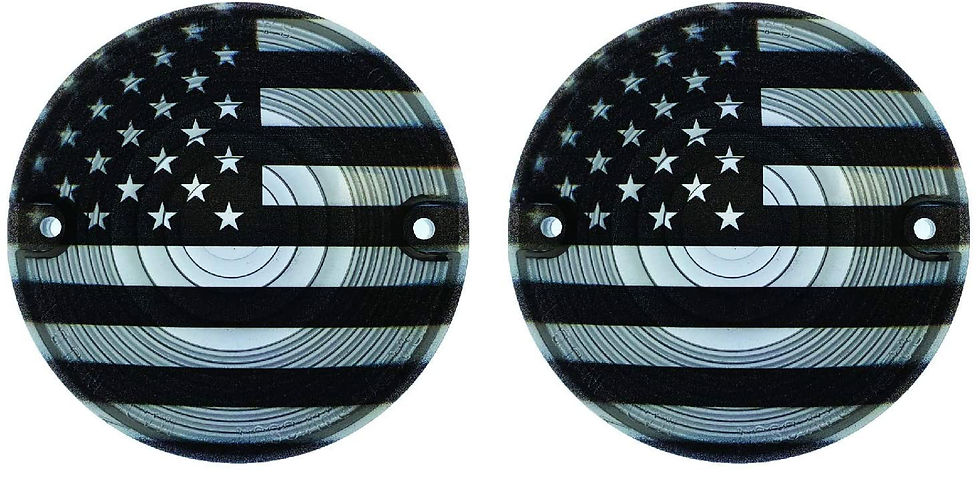 Thumbnail: American Flag Smoked 3 1/4" Touring Flat Lens Covers