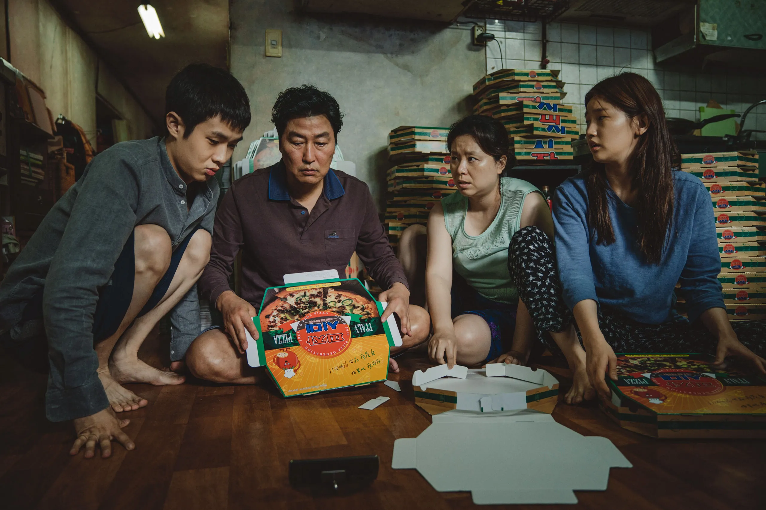 Pizza Box scene from Parasite