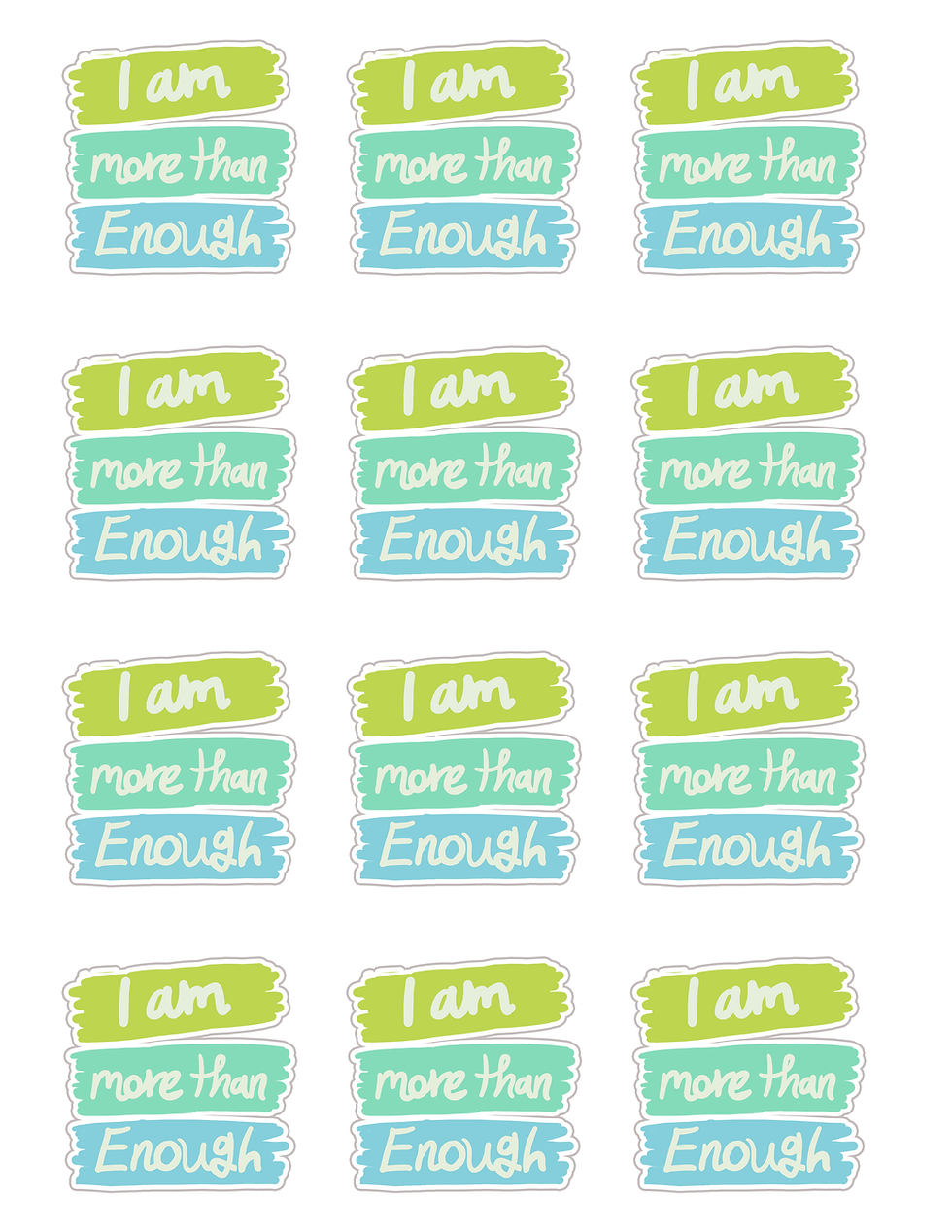 Thumbnail: I Am More Than Enough Full Sheet Sticker