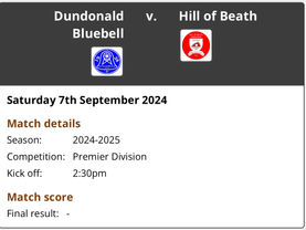 PREMIER DIVISION | (H) Hill of Beath