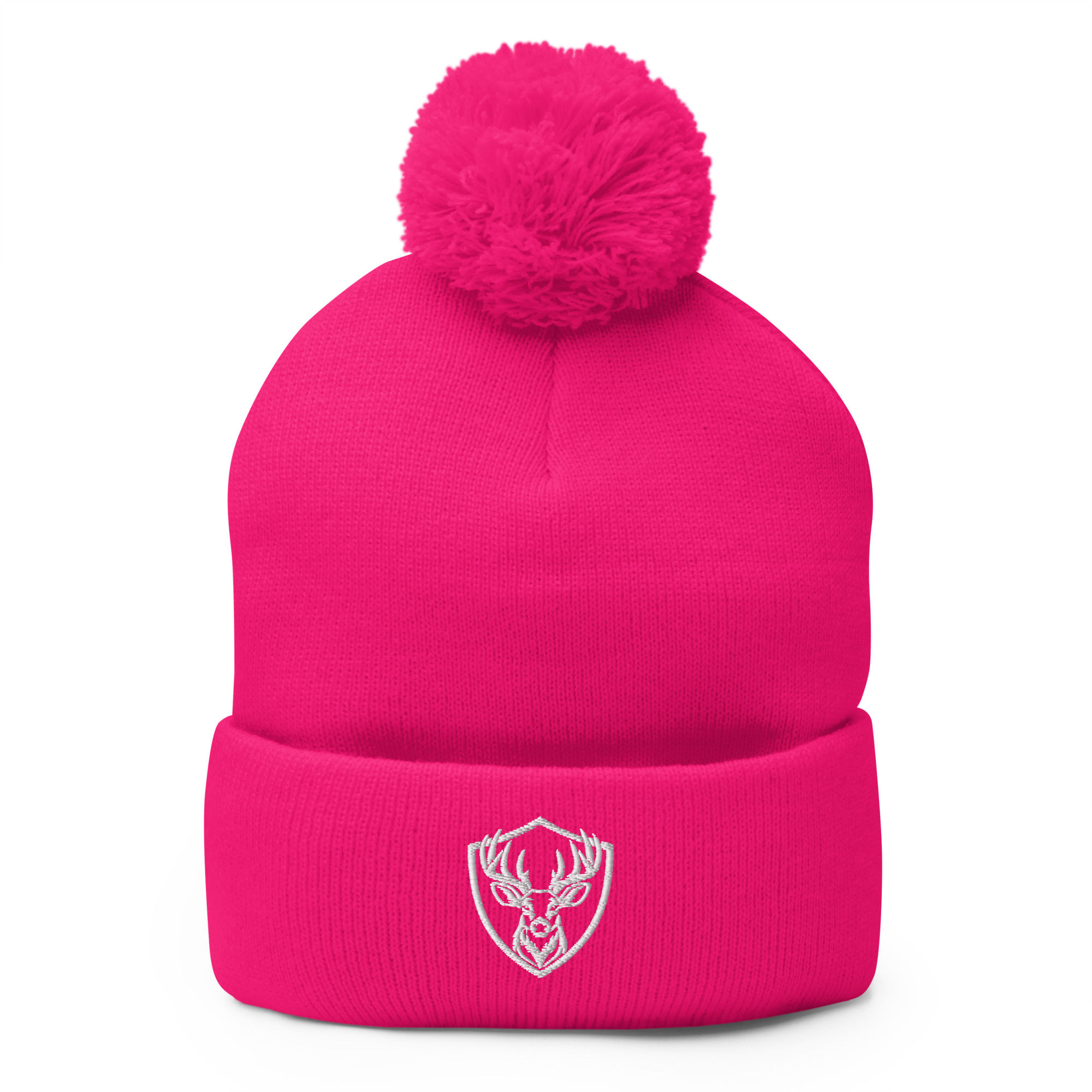 Neon Pink Pom-Pom Beanie
