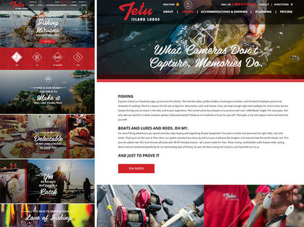 Fly In Destination Fishing In Canada. Design for Website.