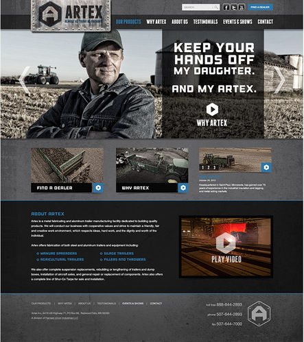 Farm Equipment website design. Redwood Falls, MN.