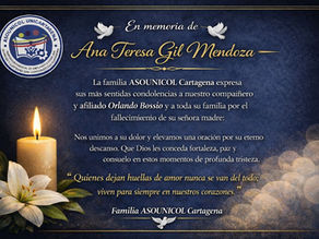 Condolencias a nuestro afiliado Orlando Bossio