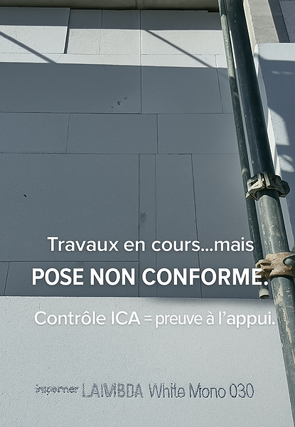Contrôle ICA sur chantier avec rapport digital, malfaçons détectées en temps réel