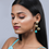 Thumbnail: Turquoise Stone Golden  Drop Earrings