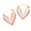 Thumbnail: Quartz Stone Pink Heart Hoop Earrings