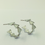 Thumbnail: Silver Plated White Triangle Huggie Hoop Bali Earrings