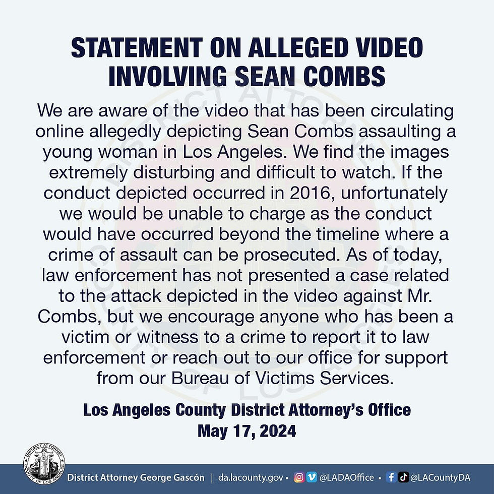LA County statement on P Diddy