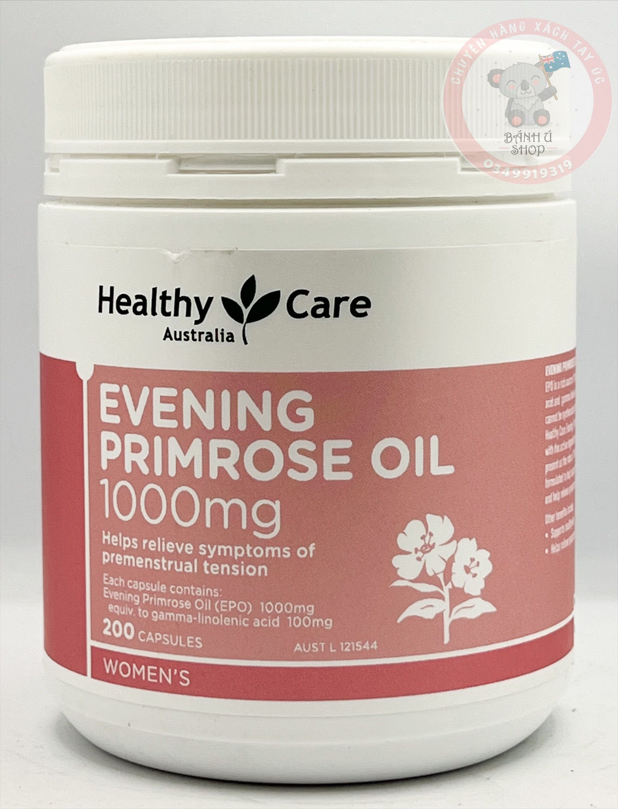 Tinh dầu hoa anh thảo Healthy Care Evening Primrose Oil 1000mg 200 Capsules