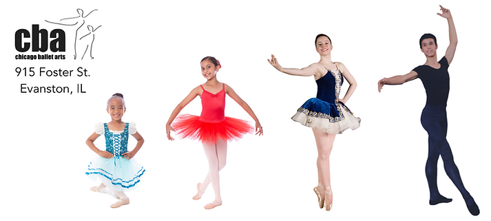 Young dancers in ballet costumes.