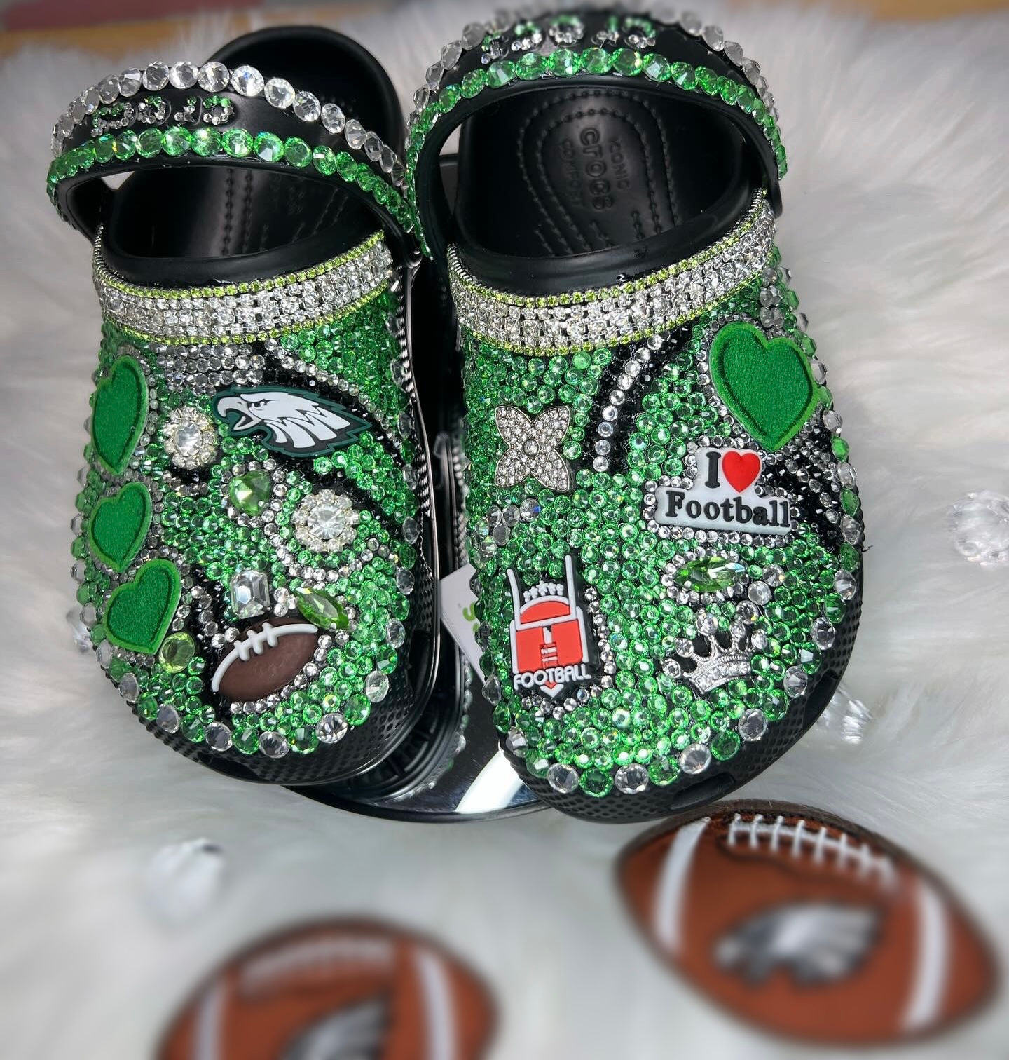 Green/ Silver Crocs Kids (Sports Theme)