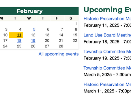 Upcoming West Amwell Township Government Meetings