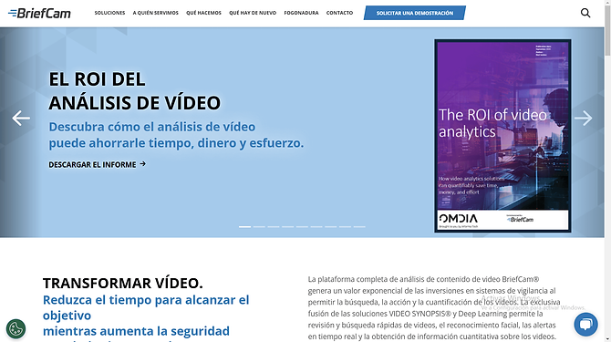 Vista de BriefCam, herramienta de análisis de video y búsqueda visual avanzada