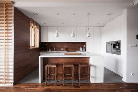 Modern kitchen renovation with dark wooden features