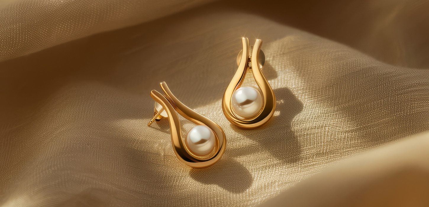 Gold and pearl teardrop earrings from Jewelry Store Keller
