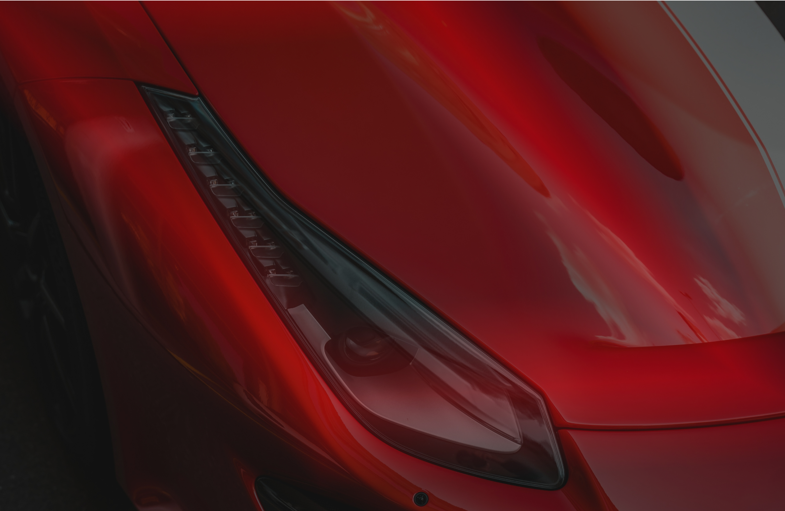 Close-up of restored red paintwork